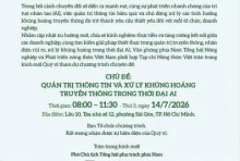 Thư mời của Văn phòng Tổng hội phía Nam